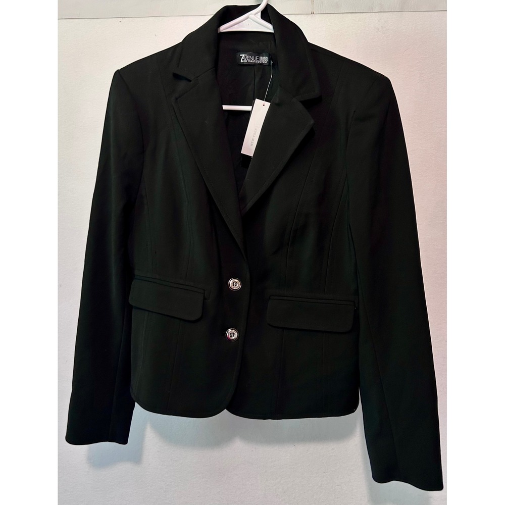 New York & Company 7th Avenue Black 2 Button Blazer Jacket Women's Size 8 NWT